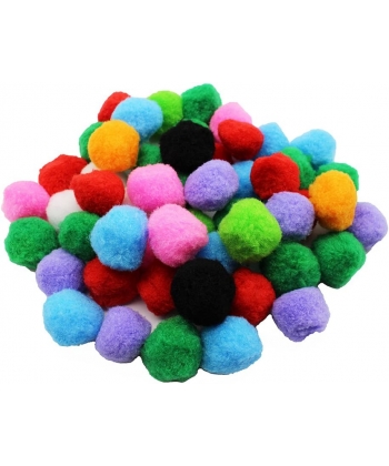 Pompon Hands On Crafts 40Mm 12/Pack Assorted Ha23001
