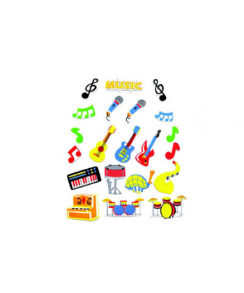 Foam Hands On Crafts Adhesive Shapes Instruments 60Pcs Eva50712