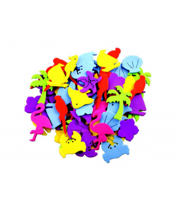 Foam Hands On Crafts Adhesive Shapes Bahama Bays Primary 90/Pack Ha40009