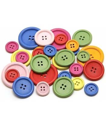 Wooden Craft Supplies Hands On Crafts Buttons Colored Cr071
