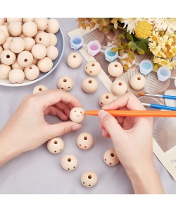 Wooden Craft Supplies Hands On Crafts Beads 12Mm Round Natural Cr026