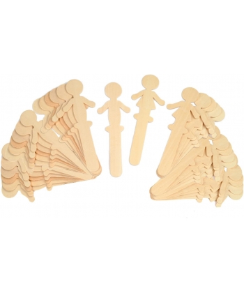 Wooden Craft Supplies Hands On Crafts Toppers Sticks Man Women Cr051
