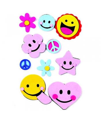 Foam Hands On Crafts 3D Stickers Shapes Smile 10/Pack Eva50138