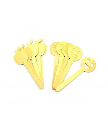 Wooden Craft Supplies Hands On Crafts Toppers Sticks Apple Smile Cr052
