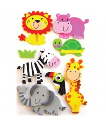 Foam Hands On Crafts 3D Shapes Jungle Animals 2 Designs Eva50735