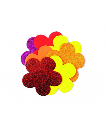 Foam Hands On Crafts Glitter Shapes Flowers 8/Pack 11.5X11Cm Eva20727