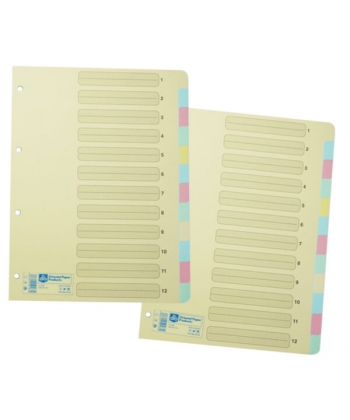 Divider Cardboard Color Opp A4 12Parts Cd1200