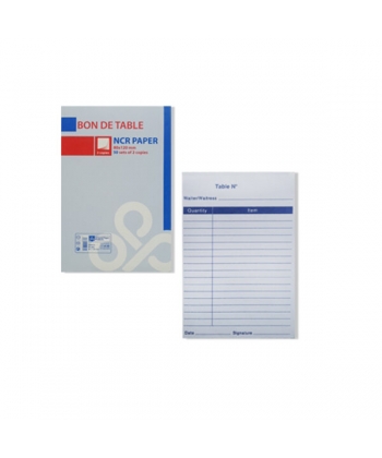 Bon De Table Opp 2 Copies Ncr 50 Sheets 8X12Cm Dd0010