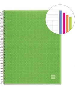 Notebook Miquelrius Candy Code A7 Squared 4Sub 140Sheets Pp Spiral