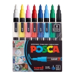 Posca Marker Paint Pc-3M 0.9-1.3Mm Pack 8Colors