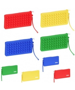 Pencil Case Silicone Pop It Flat Yellow