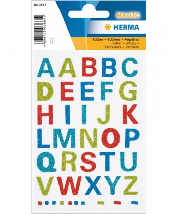Label Magic Letters Glittery