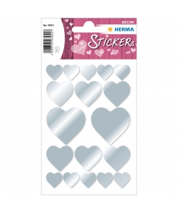 Sticker Decor Heart Silver