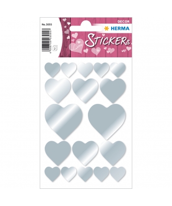 Sticker Decor Heart Silver