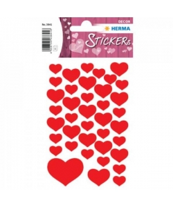 Sticker Decor Small Hearts Red