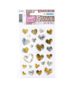 Sticker Creative Hearts Gold Foil
