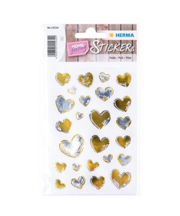 Sticker Creative Hearts Gold Foil