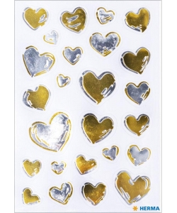 Sticker Creative Hearts Gold Foil