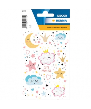 Sticker Decor Cute Princess Glittery