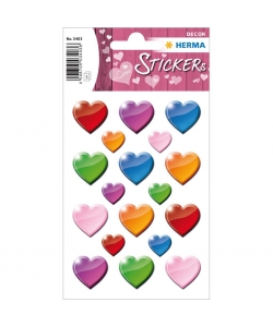 Sticker Decor Coloured Hearts