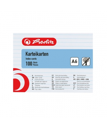 Index Card A6 100/Pack Ruled White