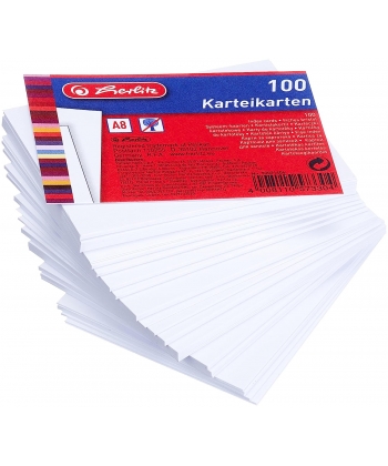 Index Card A8 100/Pack Ruled White
