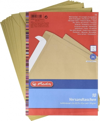 Manilla Pocket Envelope 229X324 P&S 10/Pack