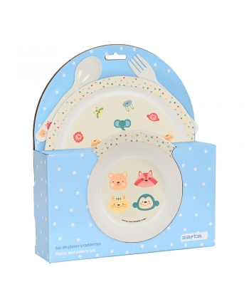 Plates And Cutlery Set Animals