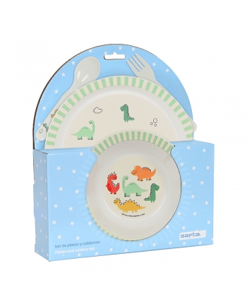 Plates And Cutlery Set Dinos