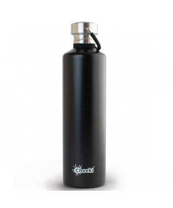 Water Bottle Cheeki Stainless Steel Bpa Free 1L Matte Black