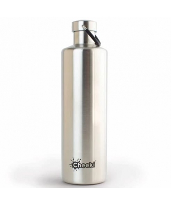 Water Bottle Cheeki Stainless Steel Bpa Free 1L Silver Cb100