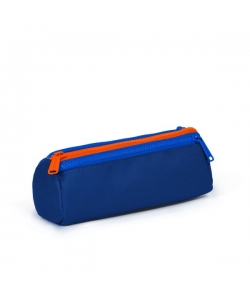 Pencil Case Kids Triangular 3 compatiments Navy/Orange