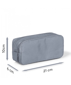 Pencil Case Squared 2 compatiments Blue