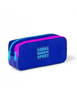 Pencil Case Squared 2 compatiments Blue