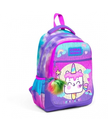 Backpack Coral High Kids Unicorn Ice Cream Big Large 2 Comp.