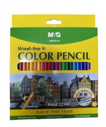 Colored Pencil M&G 24/Pack Wood Free Awpq2119