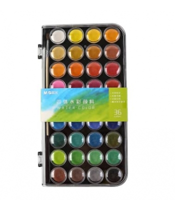 Watercolor Paint M&G Solid 36/Pack Dots W/Brush Apln6566