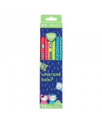 Pencil M&G So Many Cats Hb 12/Pack W/Eraser Triangular Awp30713