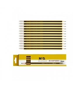 Pencil M&G 2B 12/Pack With Eraser Hexagon Awp30855