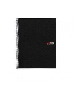 Notebook Mr Basic A6 Squared 4Sub 140Sh Pp Spiral Black 2547