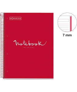 Notebook Mr Emotions A4 Ruled 5Sub 120Sh 90G Pp Spiral Red 4