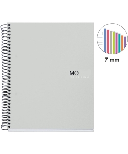 Notebook Mr Basic A4 Ruled 6Sub 150Sh Pp Spiral Grey 42229