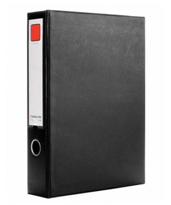 Storage Box Comix Pvc A4 55Mm Metal Clip Black A1236