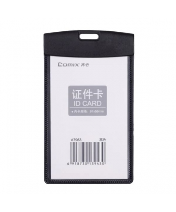 Name Badge Comix Horizontal 102X80Mm Pp Black A7963