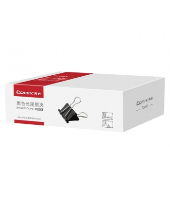 Binder Clip Comix 41Mm 12/Pack Black B3606
