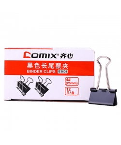 Binder Clip Comix 25Mm 12/Pack Black B3608