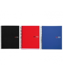 Notebook Mr Basic A7 Squared 4Sub 100Sh Pp Spiral Black 2553