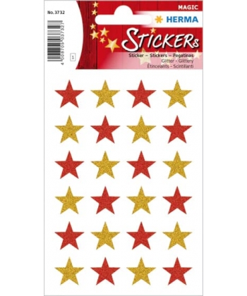 CHRISTMAS Y22 STICKER HERMA MAGIC STARS GLITTERY 3732