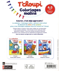 T Choupi Coloriages Malins Ms 4/5Ans - Graphisme Et Nombres