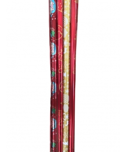 Christmas Wrapping Paper 70*100 Cellophane Red/Gold Printed